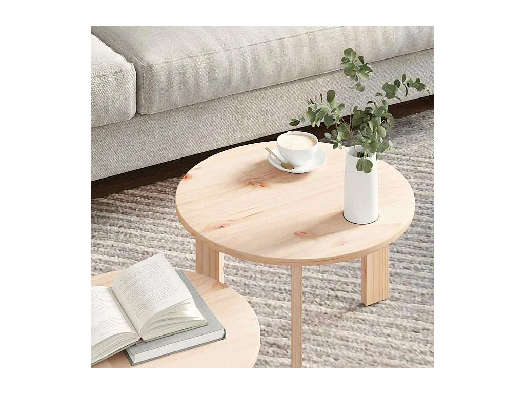 Table basse 2 pièces Naturel 47,5 x 47,5 x 27 cm