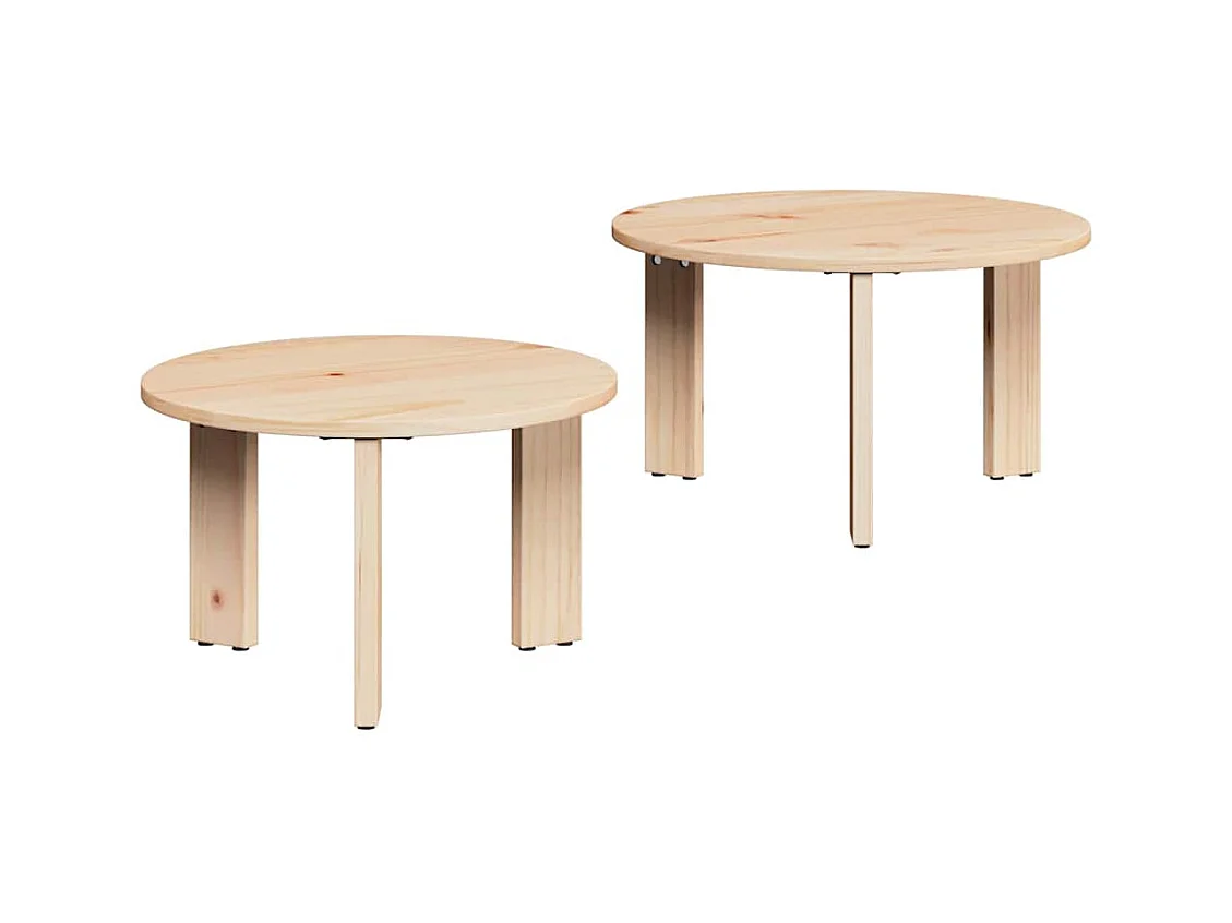 Table basse 2 pièces Naturel 47,5 x 47,5 x 27 cm