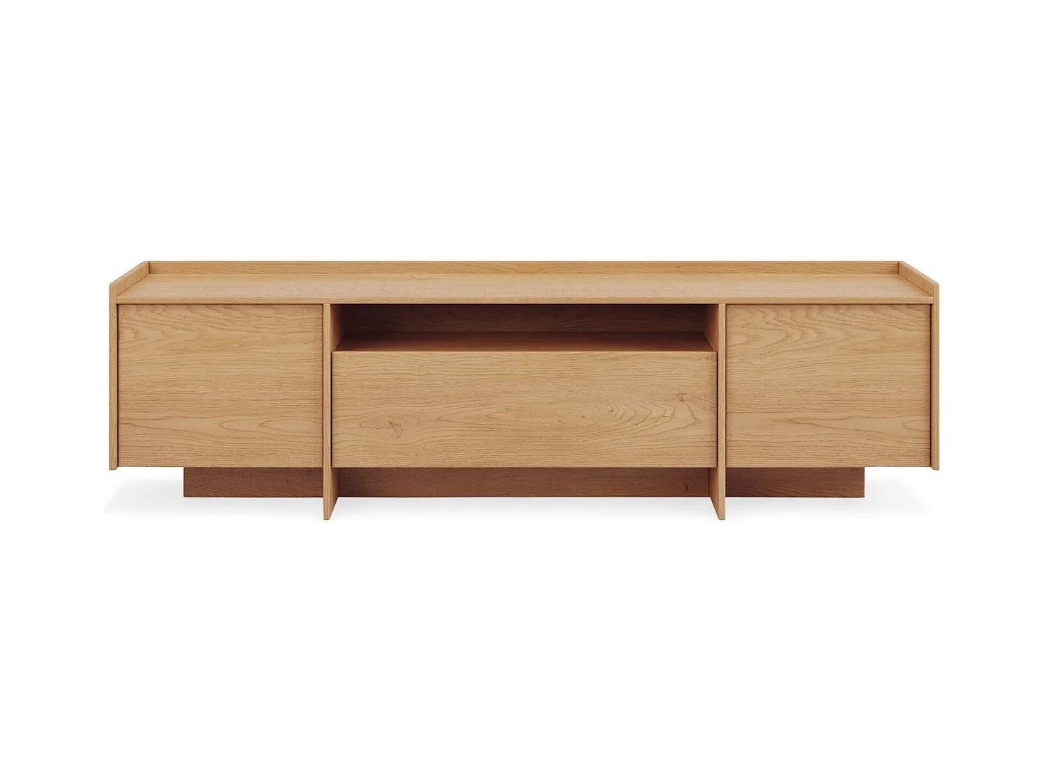 Meuble TV KLINT L 197 cm avec 3 portes et 1 niche, Decor Immitation Bois Chêne Crémona, Pour Téléviseur de 32 à 80 Pouces