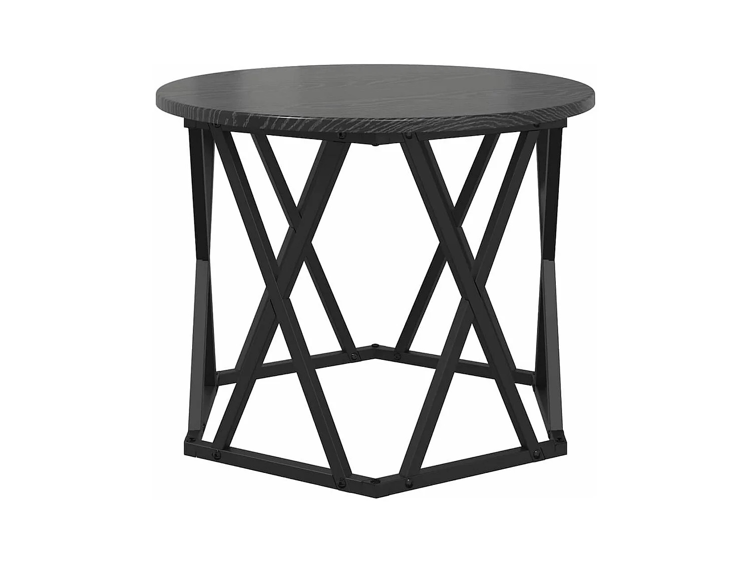 Table d'appoint empilable 3 pièces Chêne noir 53 x 53 x 40 cm