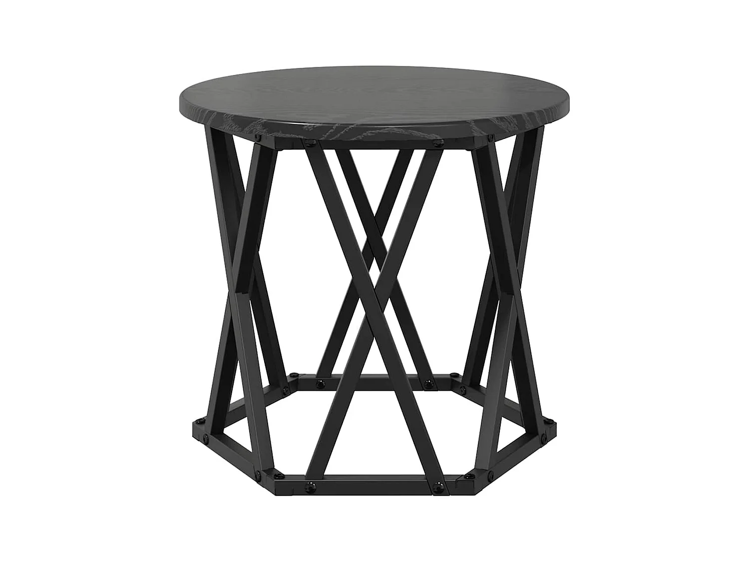 Table d'appoint empilable 3 pièces Chêne noir 53 x 53 x 40 cm