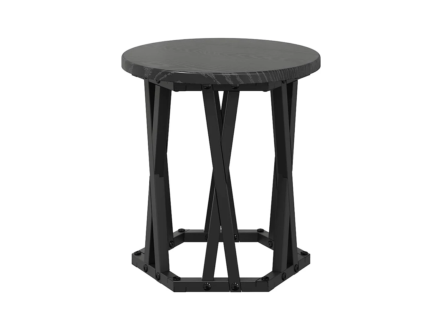 Table d'appoint empilable 3 pièces Chêne noir 53 x 53 x 40 cm