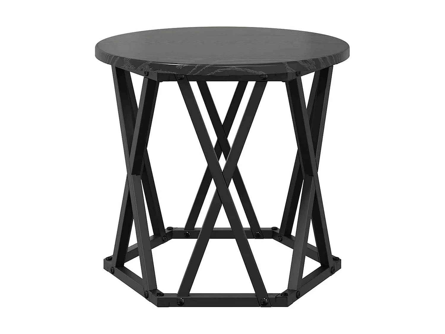 Table d'appoint empilable 3 pièces Chêne noir 53 x 53 x 40 cm