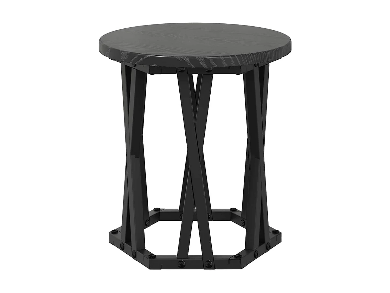 Table d'appoint empilable 3 pièces Chêne noir 53 x 53 x 40 cm