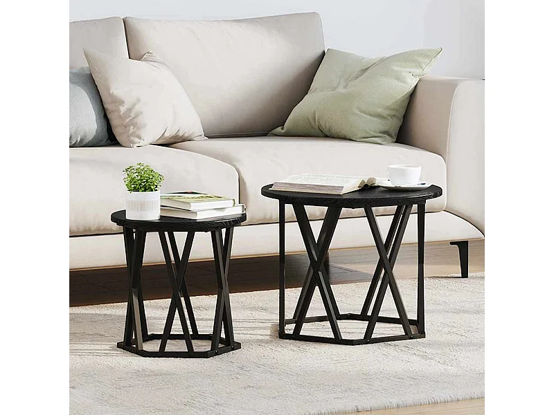 Table d'appoint 2 pièces Chêne noir 50 x 50 x 40 cm