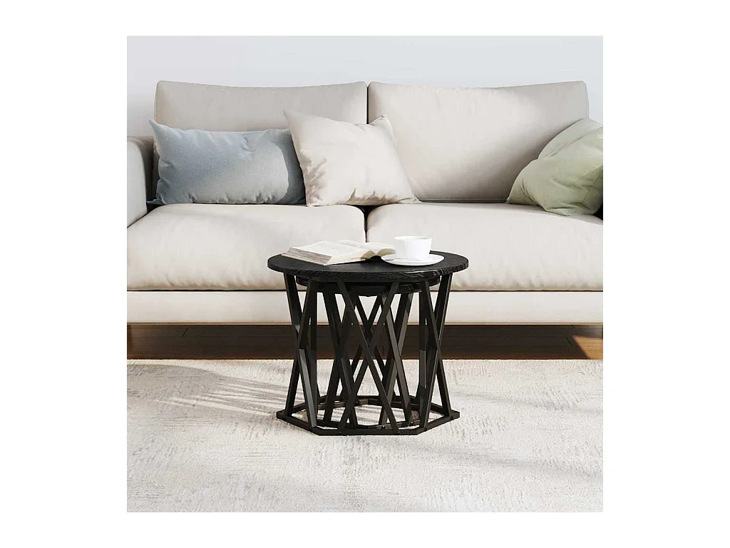 Table d'appoint 2 pièces Chêne noir 50 x 50 x 40 cm