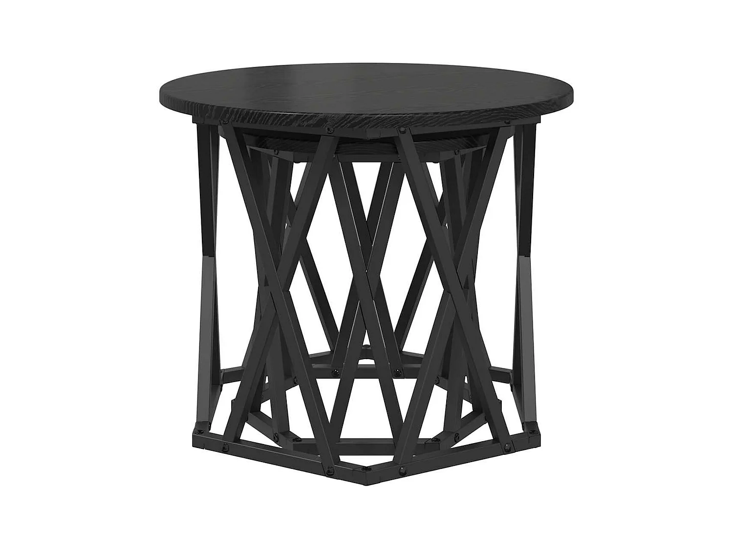 Table d'appoint 2 pièces Chêne noir 50 x 50 x 40 cm