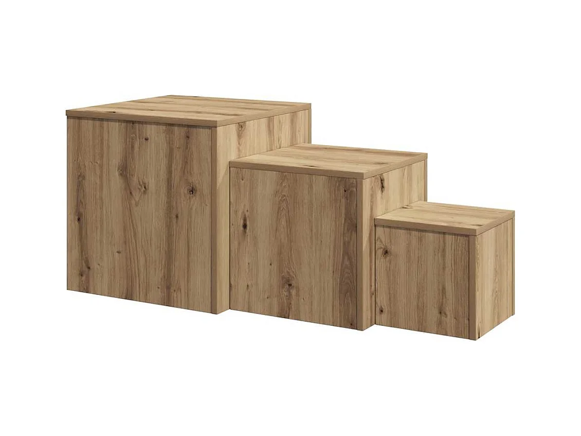 Tables d'appoint 3 pièces vieux bois bois d'ingénierie