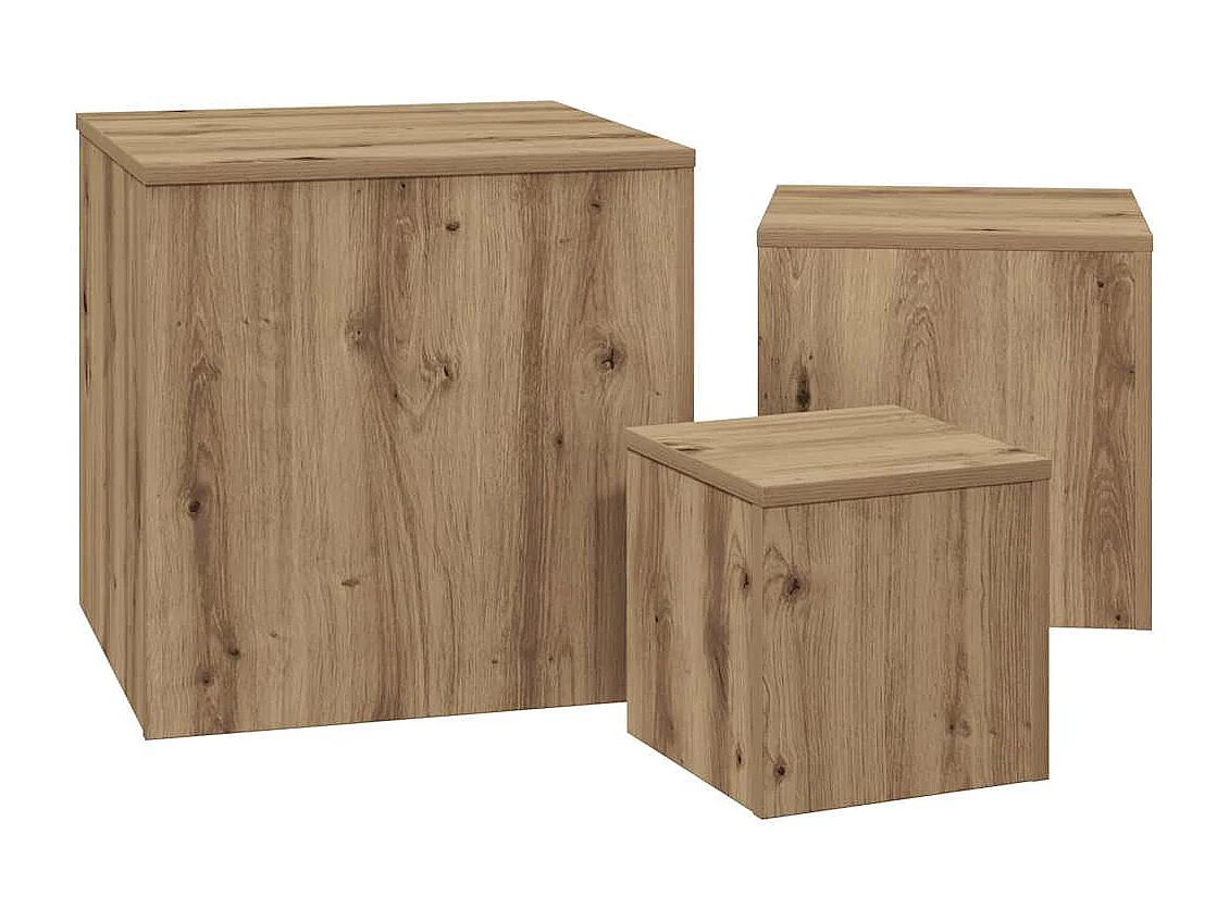 Tables d'appoint 3 pièces vieux bois bois d'ingénierie