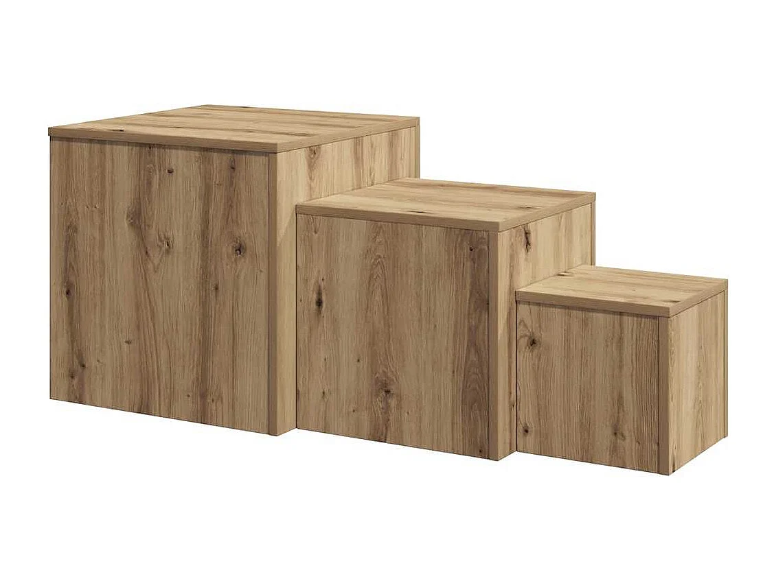 Tables d'appoint 3 pièces vieux bois bois d'ingénierie