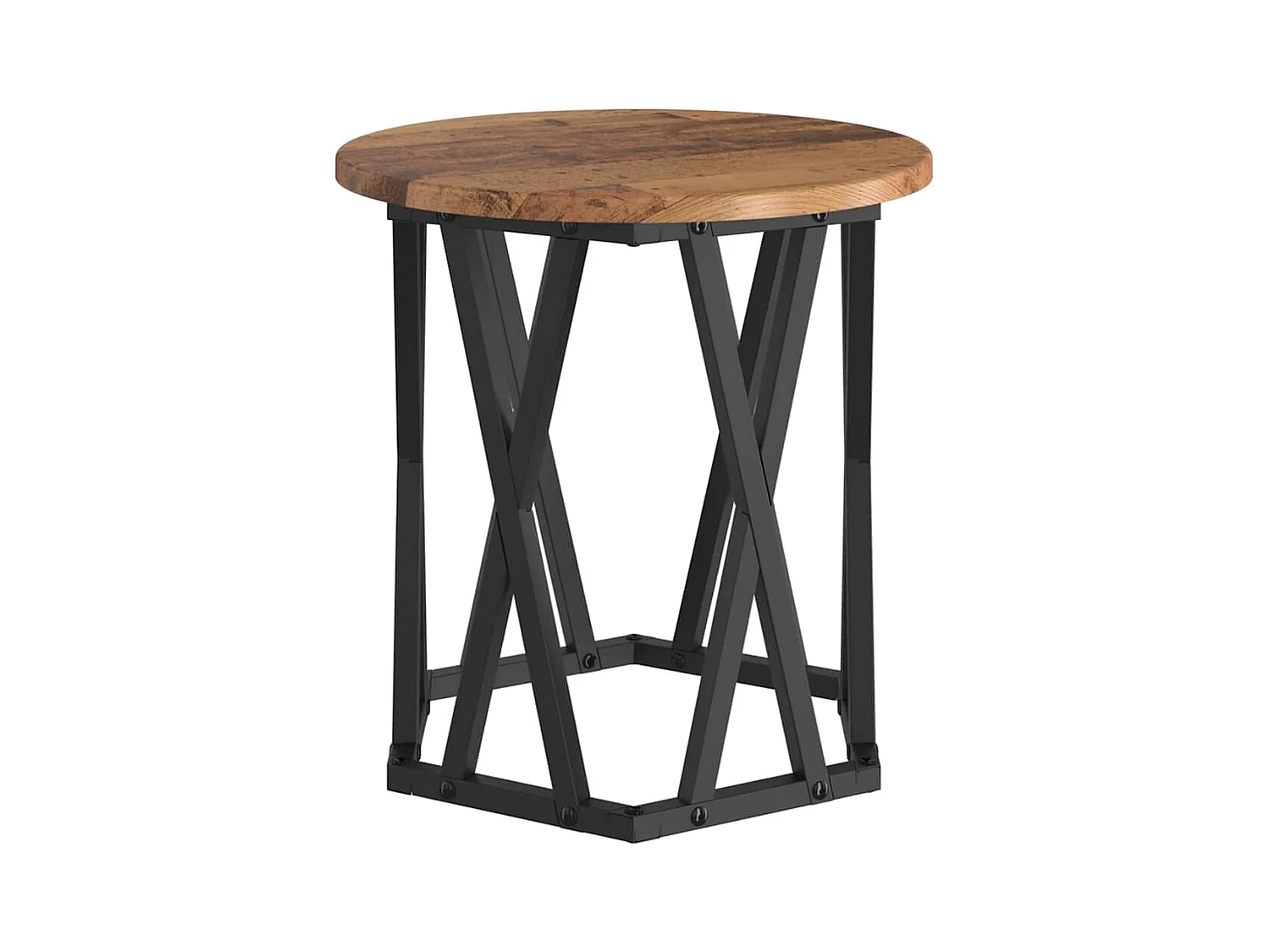 Table d'appoint 2 pièces Bois de récupération 50 x 50 x 40 cm