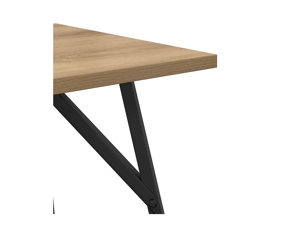 Ensemble de tables d'appoint 2 pièces Chêne artisanal et noir