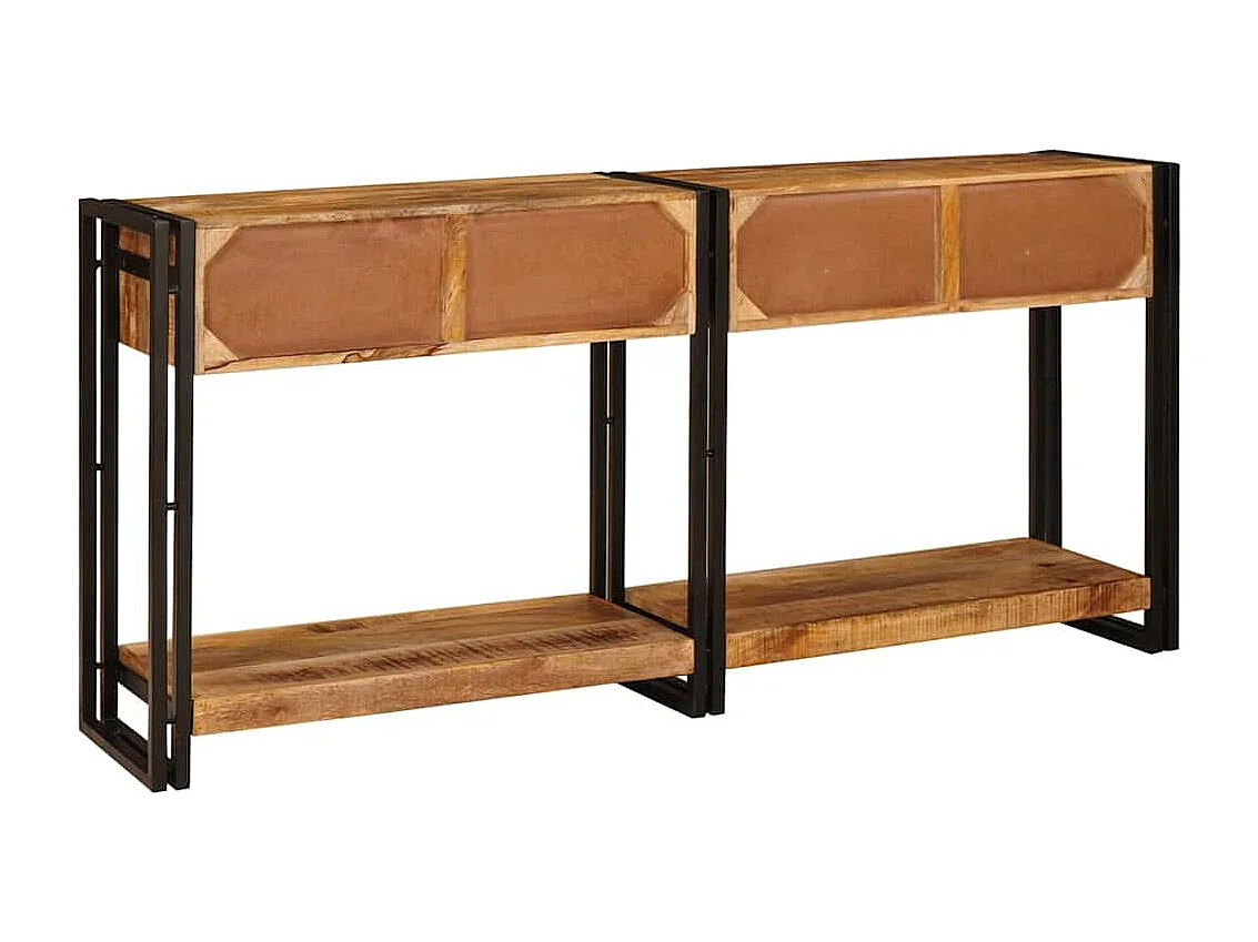 Tables d'appoint avec tiroir 2 pièces Marron Bois de Mangue Massif