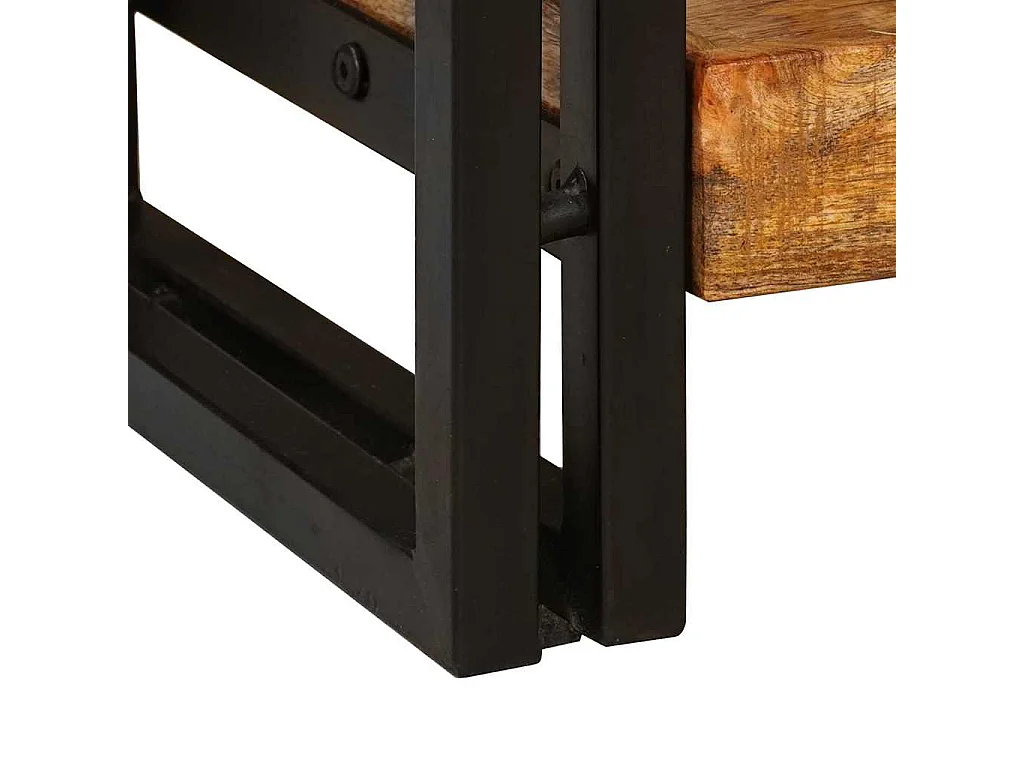 Tables d'appoint avec tiroir 2 pièces Marron Bois de Mangue Massif