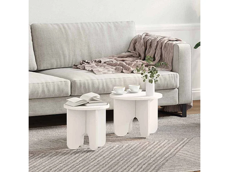 Mesa de centro 2 peças Branco 39,5 x 39,5 x 30 cm