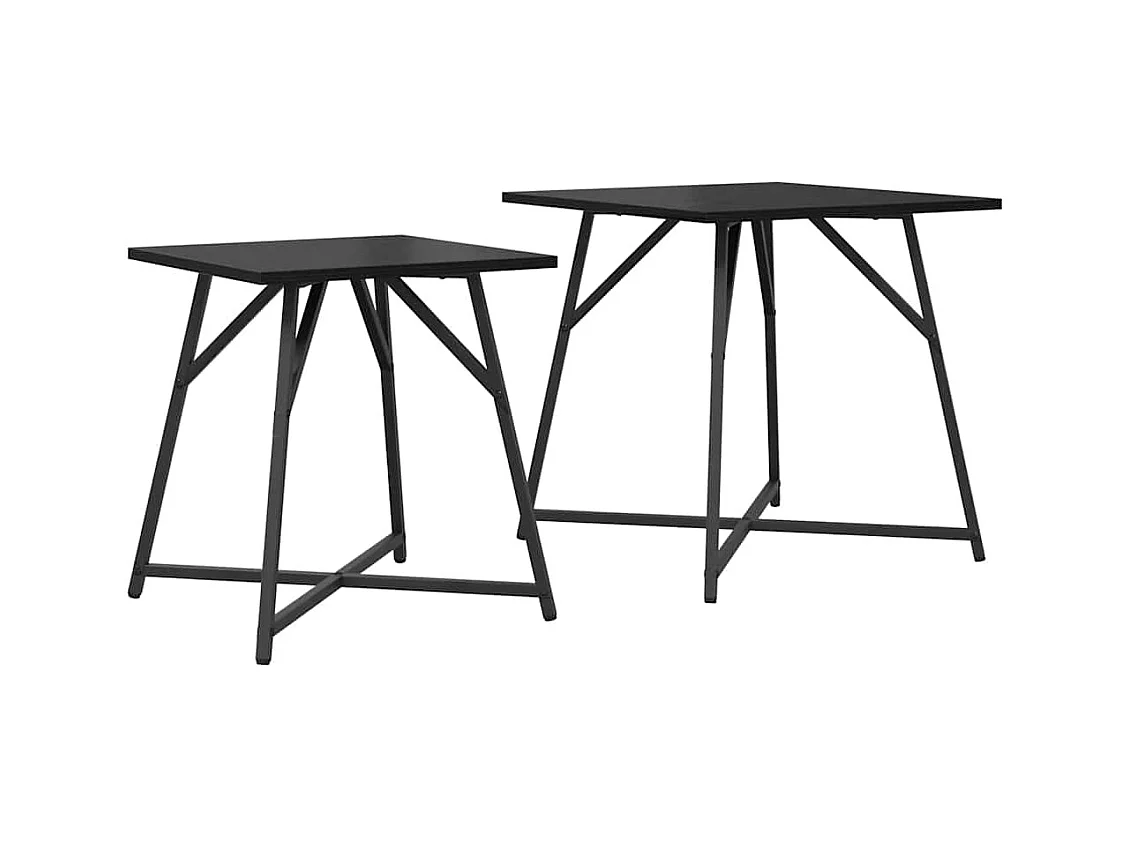 Ensemble de tables d'appoint 2 pièces Chêne noir 50 x 50 x 50 cm
