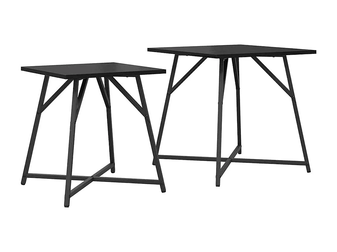Ensemble de tables d'appoint 2 pièces Chêne noir 50 x 50 x 50 cm