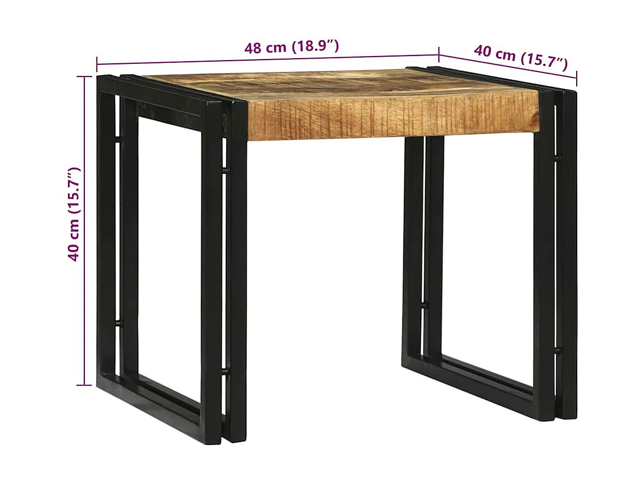 Salontafel 2 pcs Bruin 48 x 40 x 40 cm massief mangohout