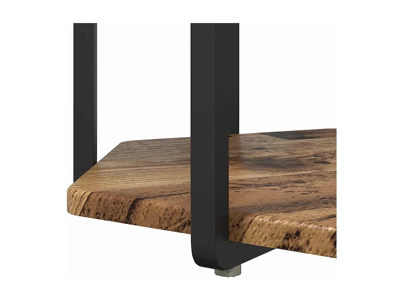 Ensemble de tables d'appoint 2 pièces Bois ancien et noir