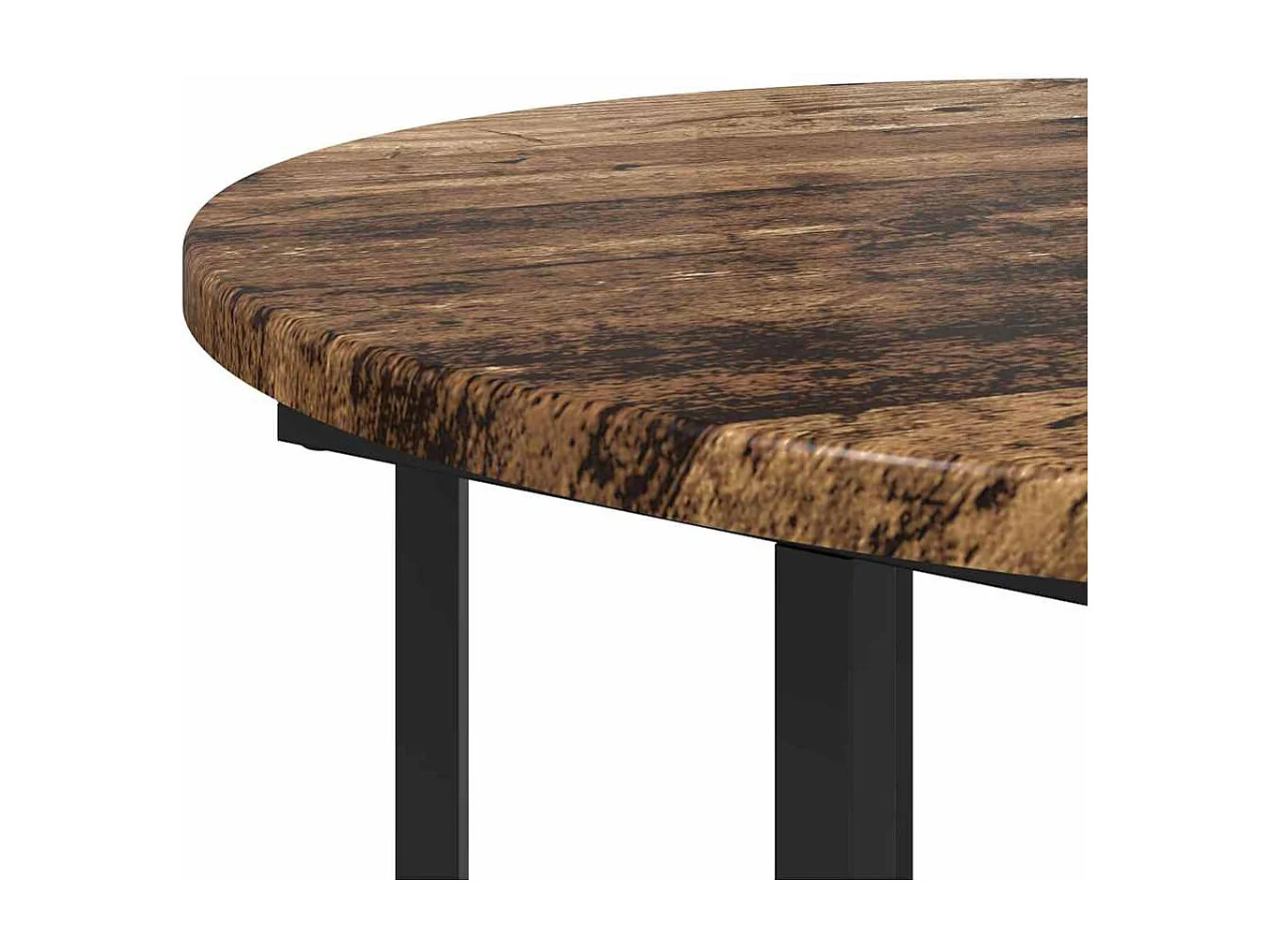 Bijzettafelset 2 pcs Oud hout en Zwart 50 x 50 x 50.5 cm