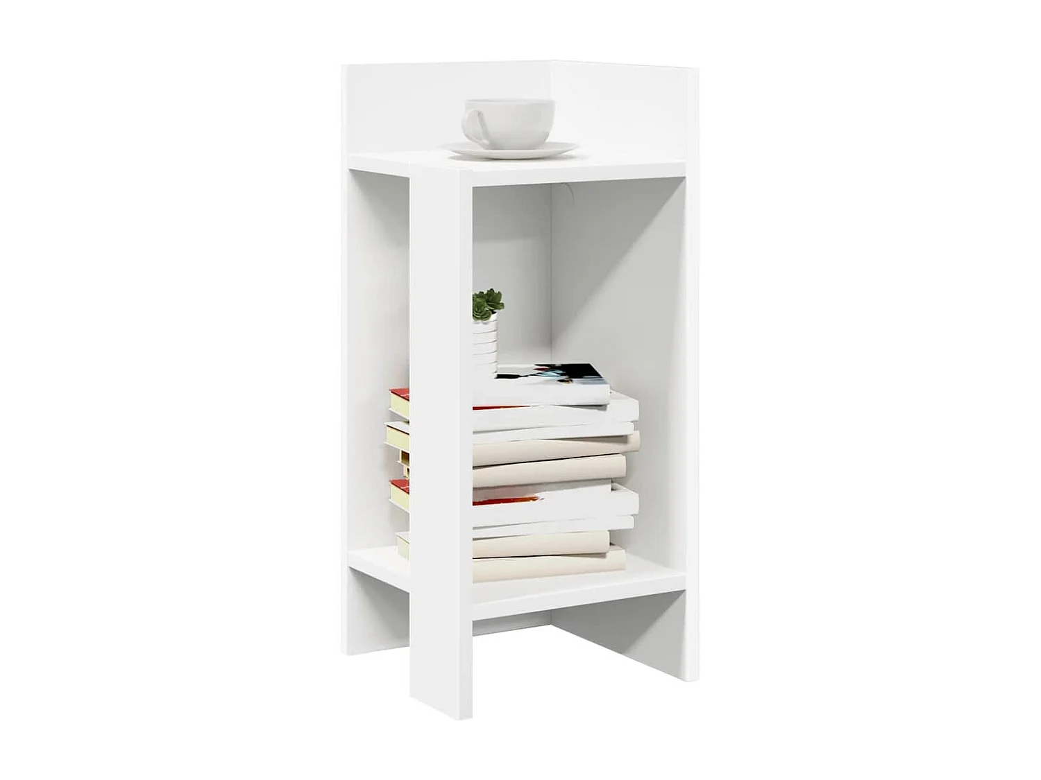 Mesas laterais 2 peças com prateleira 110x50x103 cm branco