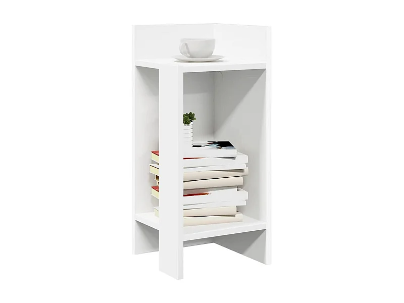 Mesas auxiliares 2 uds con estante blanco 25,5x27x60 cm