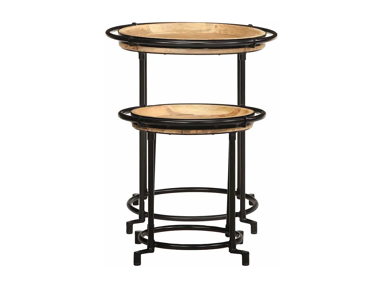 Ensemble de table d'appoint 2 pièces bois massif de manguier