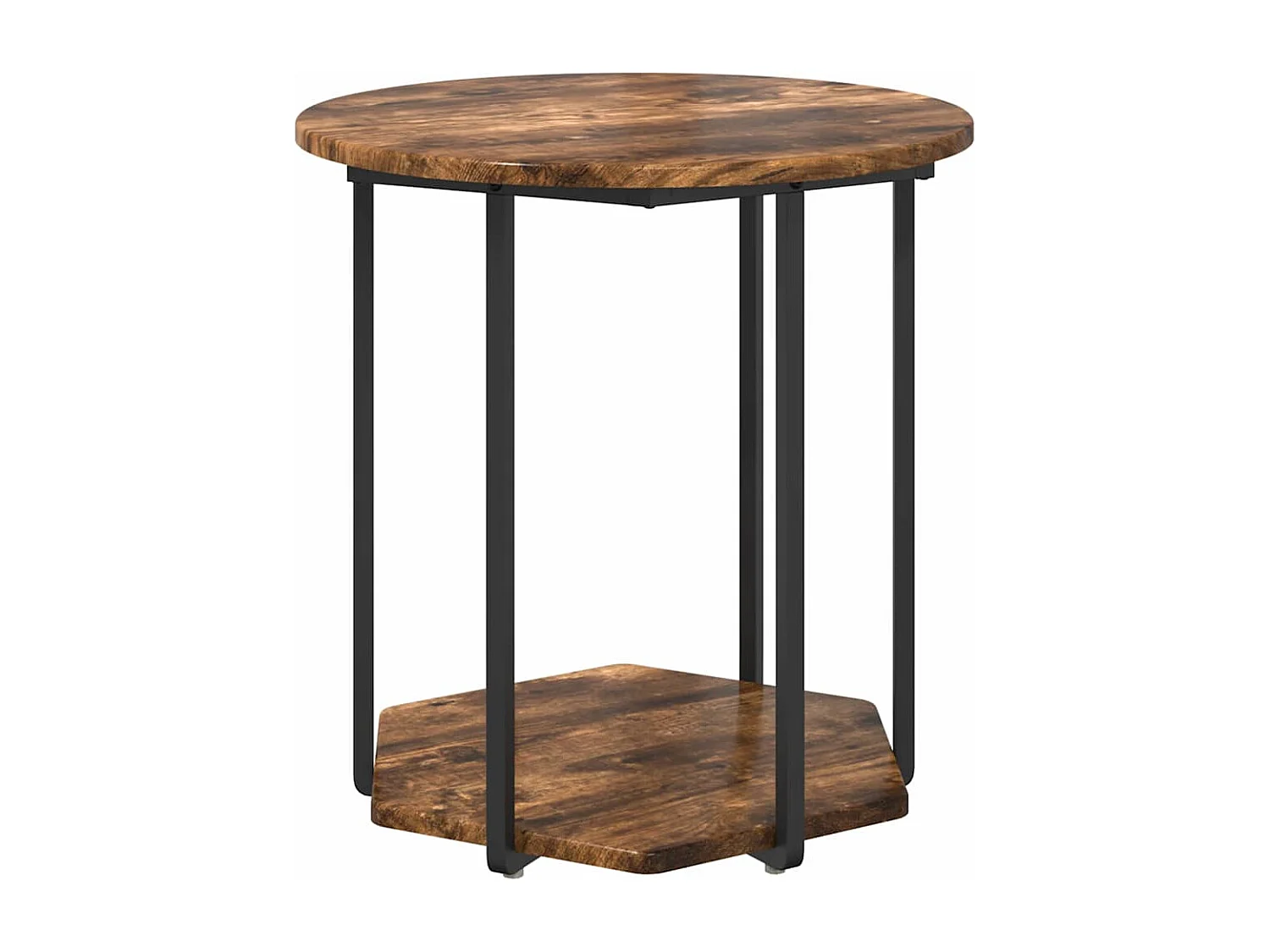 Ensemble de tables d'appoint 2 pièces Chêne fumé et noir
