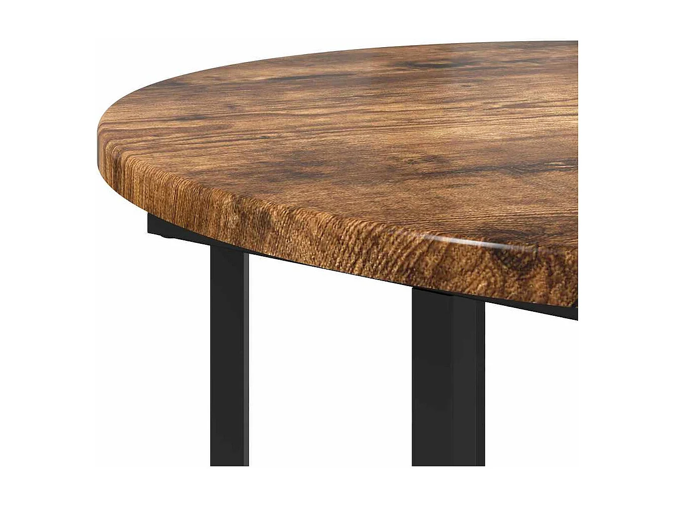 Ensemble de tables d'appoint 2 pièces Chêne fumé et noir