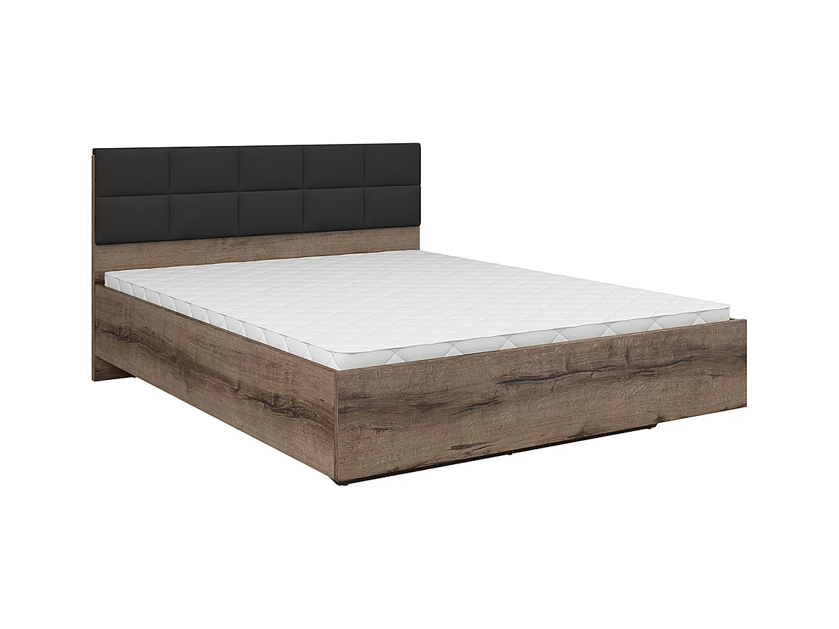 Lit coffre 160x200 sommier inclus Romane Bois