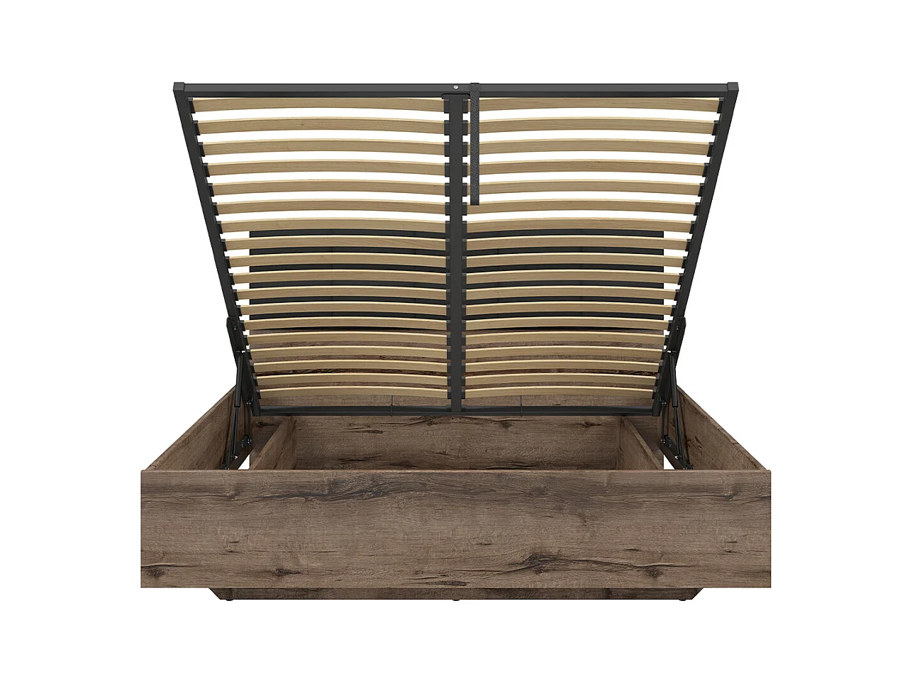 Lit coffre 160x200 sommier inclus Romane Bois