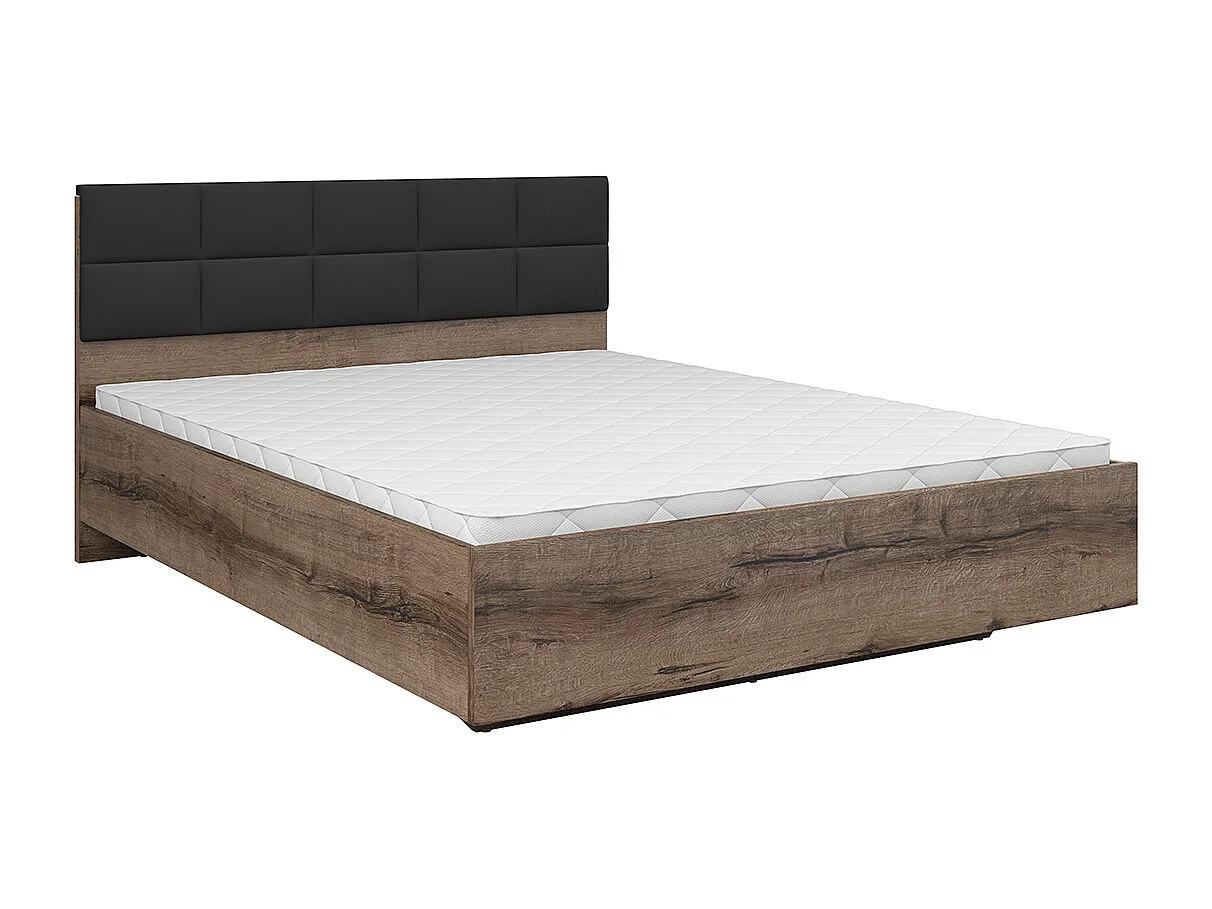 Lit coffre 160x200 sommier inclus Romane Bois