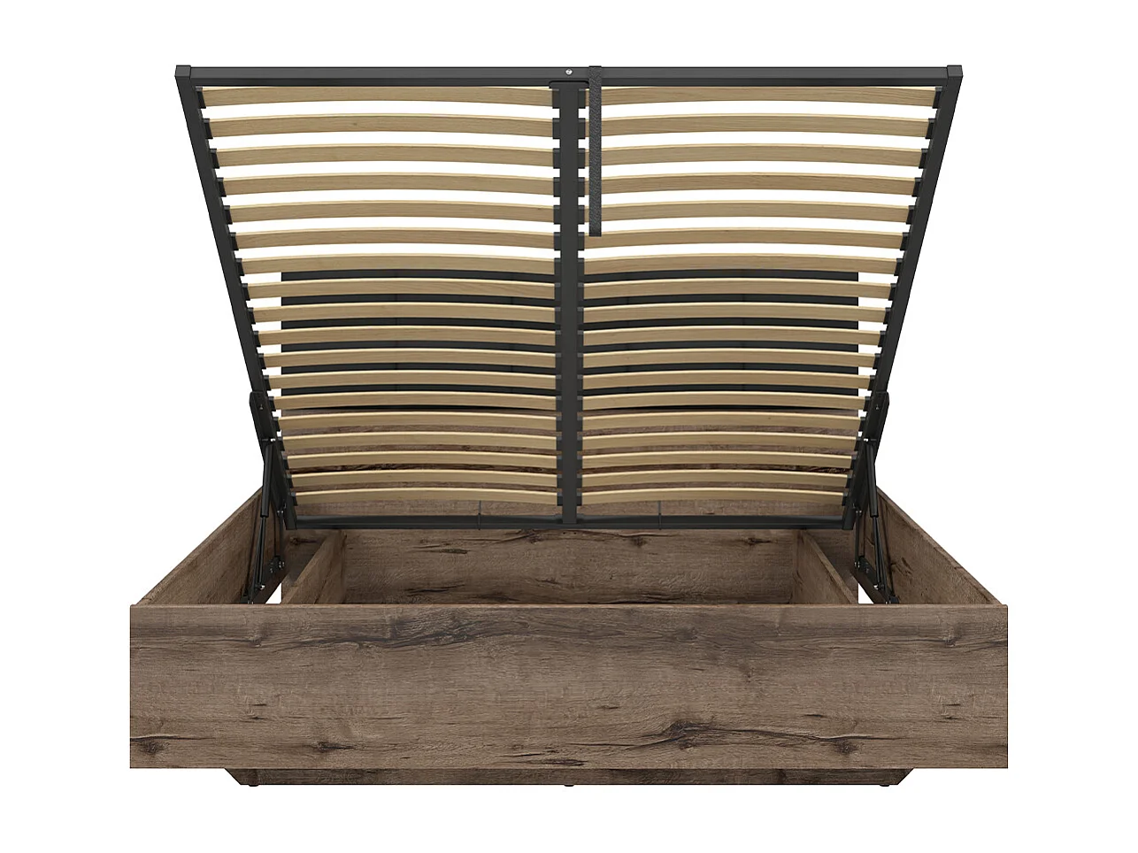 Lit coffre 160x200 sommier inclus Romane Bois