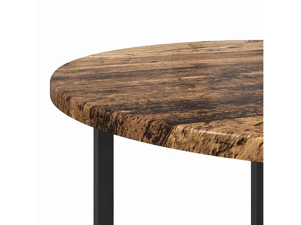 Ensemble de tables d'appoint 2 pièces Bois ancien et noir