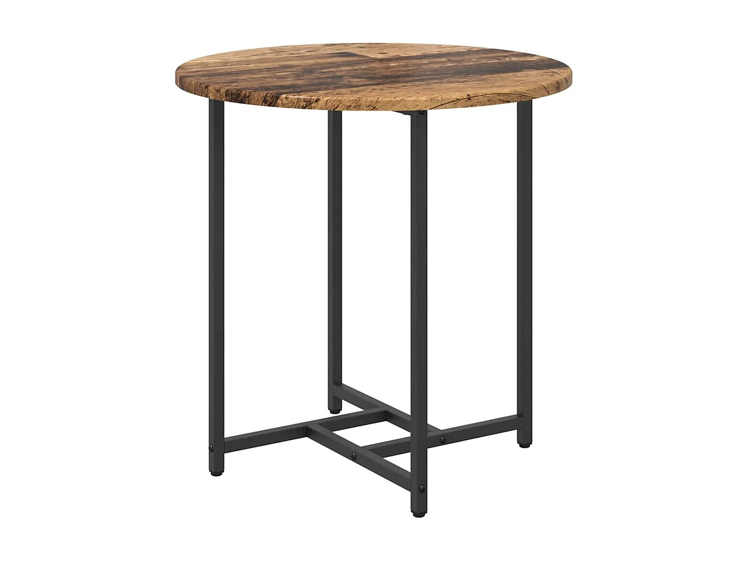 Ensemble de tables d'appoint 2 pièces Bois ancien et noir