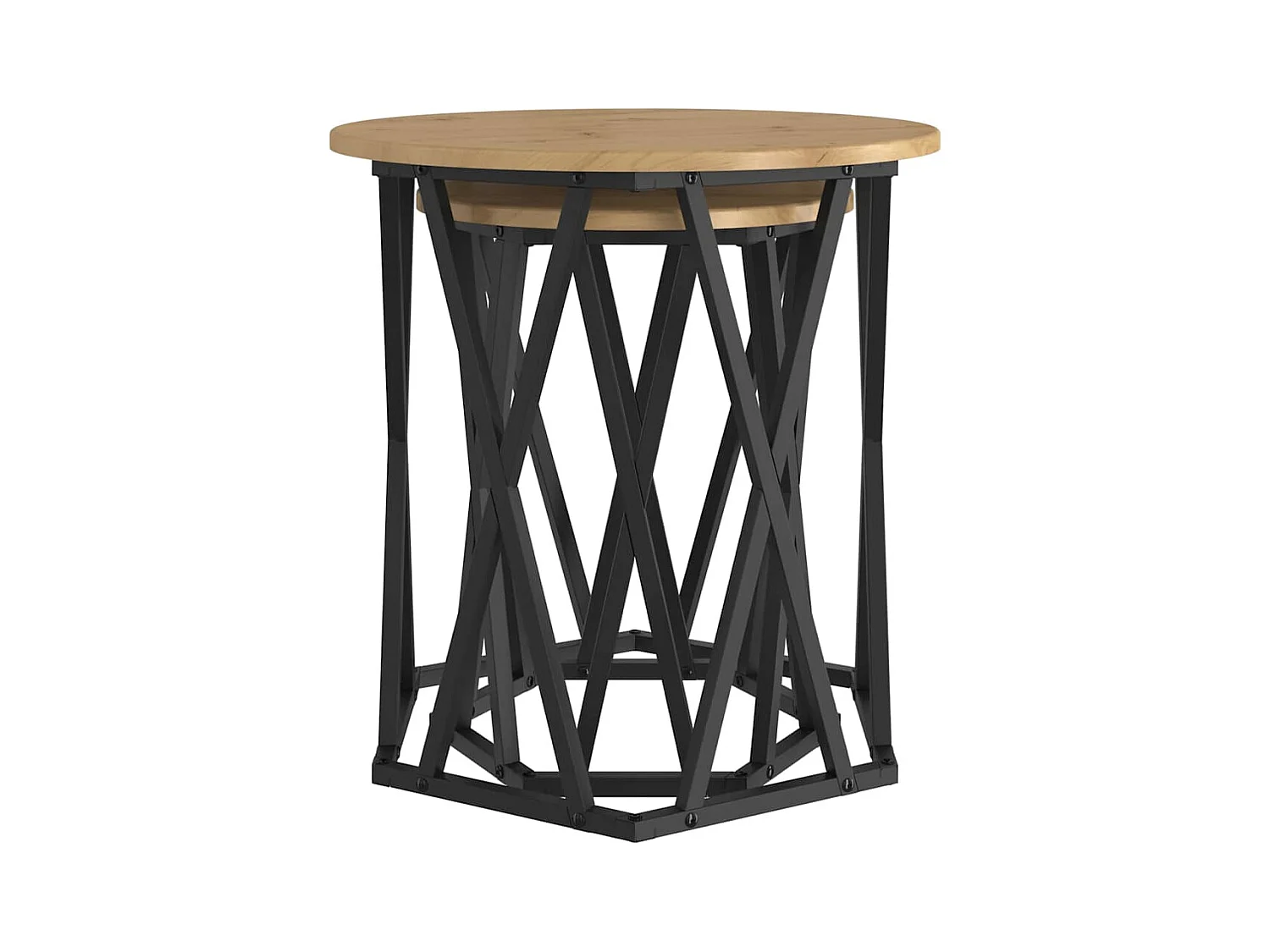 Table basse 2 pièces chêne artisanal 50 x 50 x 50 cm