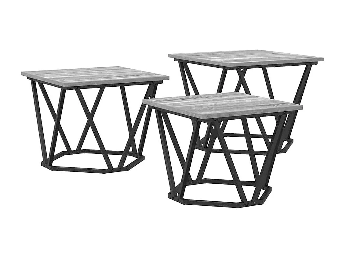 Table basse 3 pièces Sonoma gris 50 x 50 x 40 cm