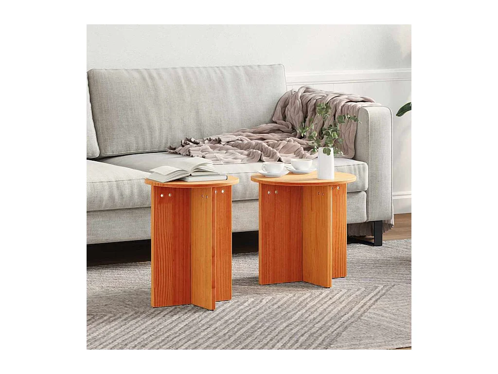 Table basse 2 pièces Marron cire 41,5 x 41,5 x 41 cm