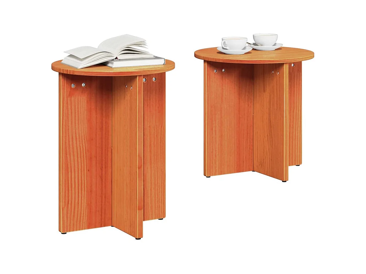 Table basse 2 pièces Marron cire 41,5 x 41,5 x 41 cm