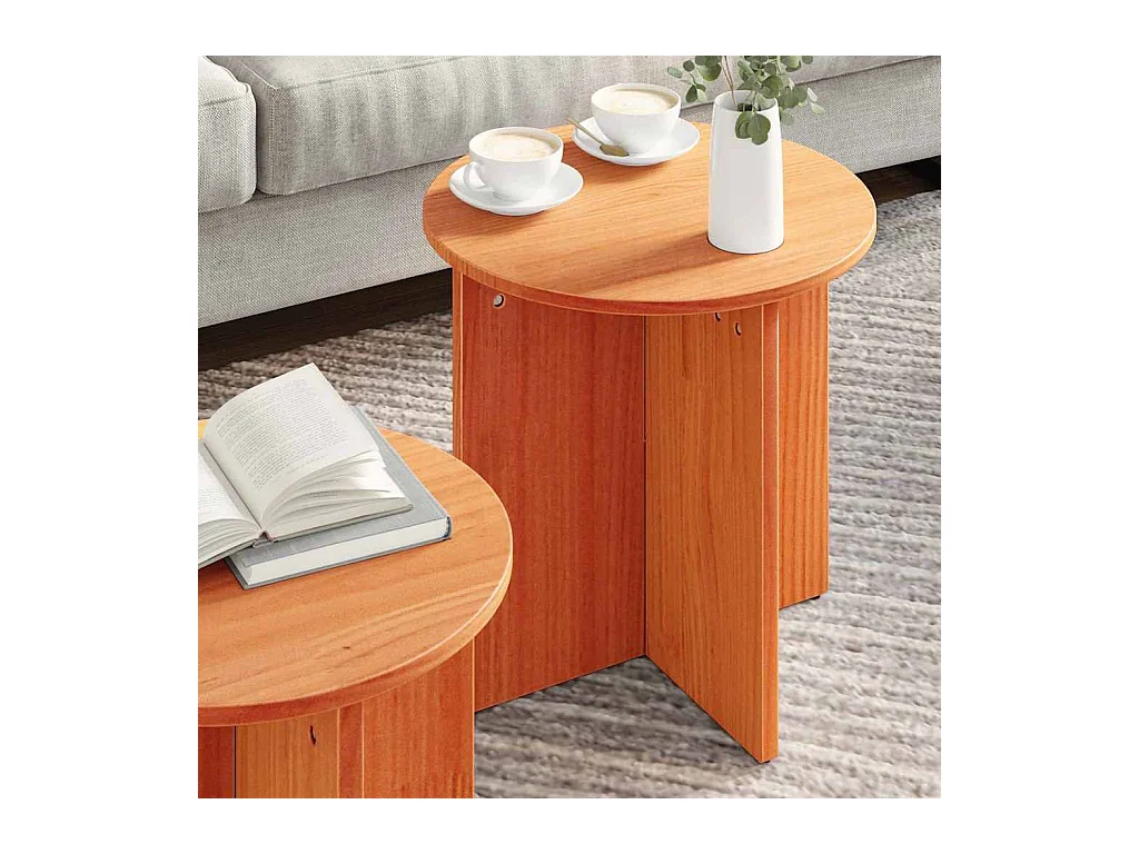 Table basse 2 pièces Marron cire 41,5 x 41,5 x 41 cm