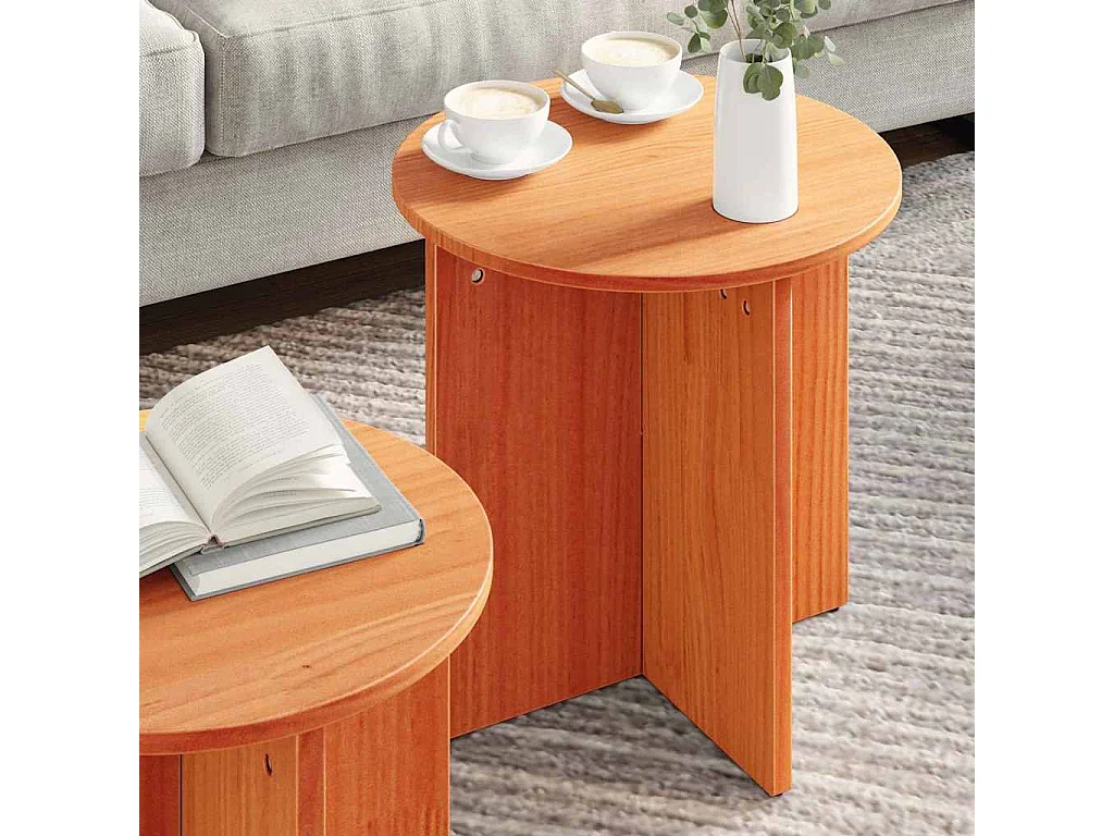 Mesa de centro 2 peças Castanho-mel 41,5 x 41,5 x 41 cm