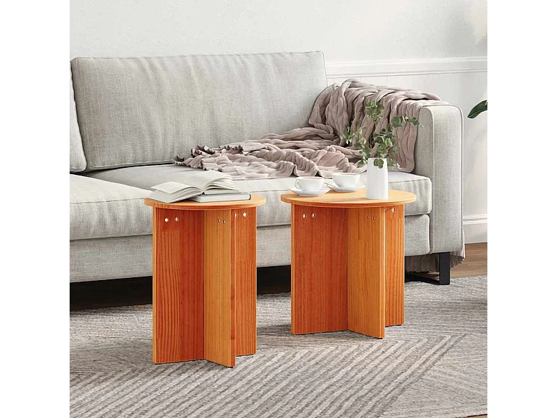 Mesa de centro 2 peças Castanho-mel 41,5 x 41,5 x 41 cm