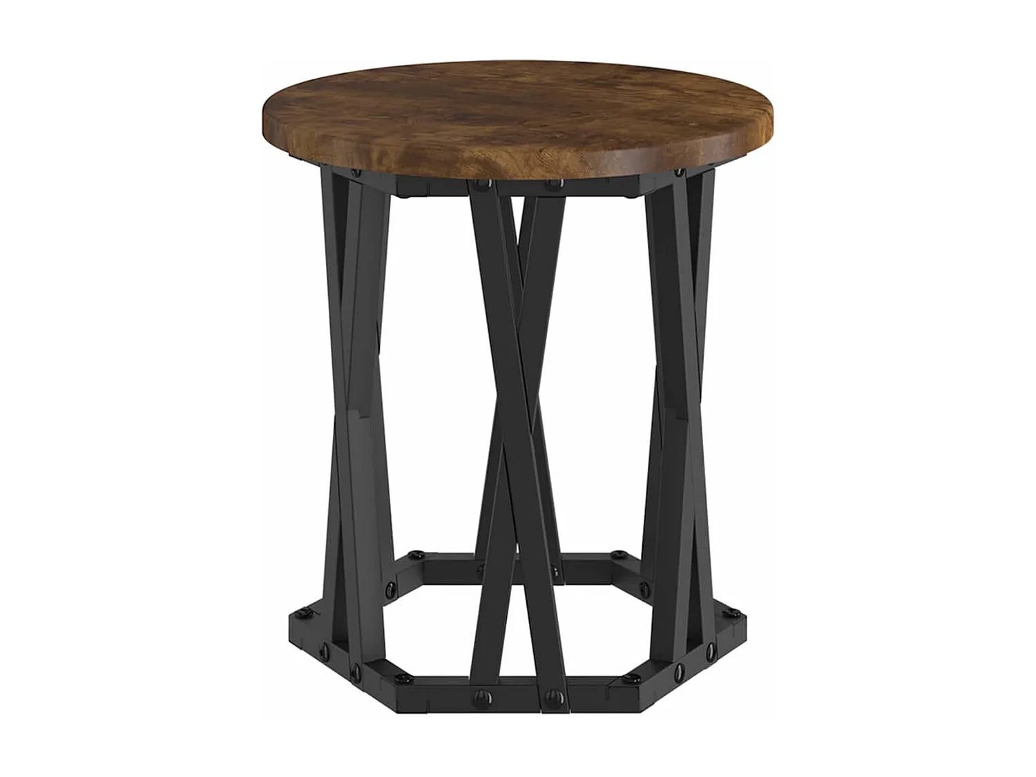 Mesa Lateral Empilhável 3 peças Carvalho fumado 53 x 53 x 40 cm