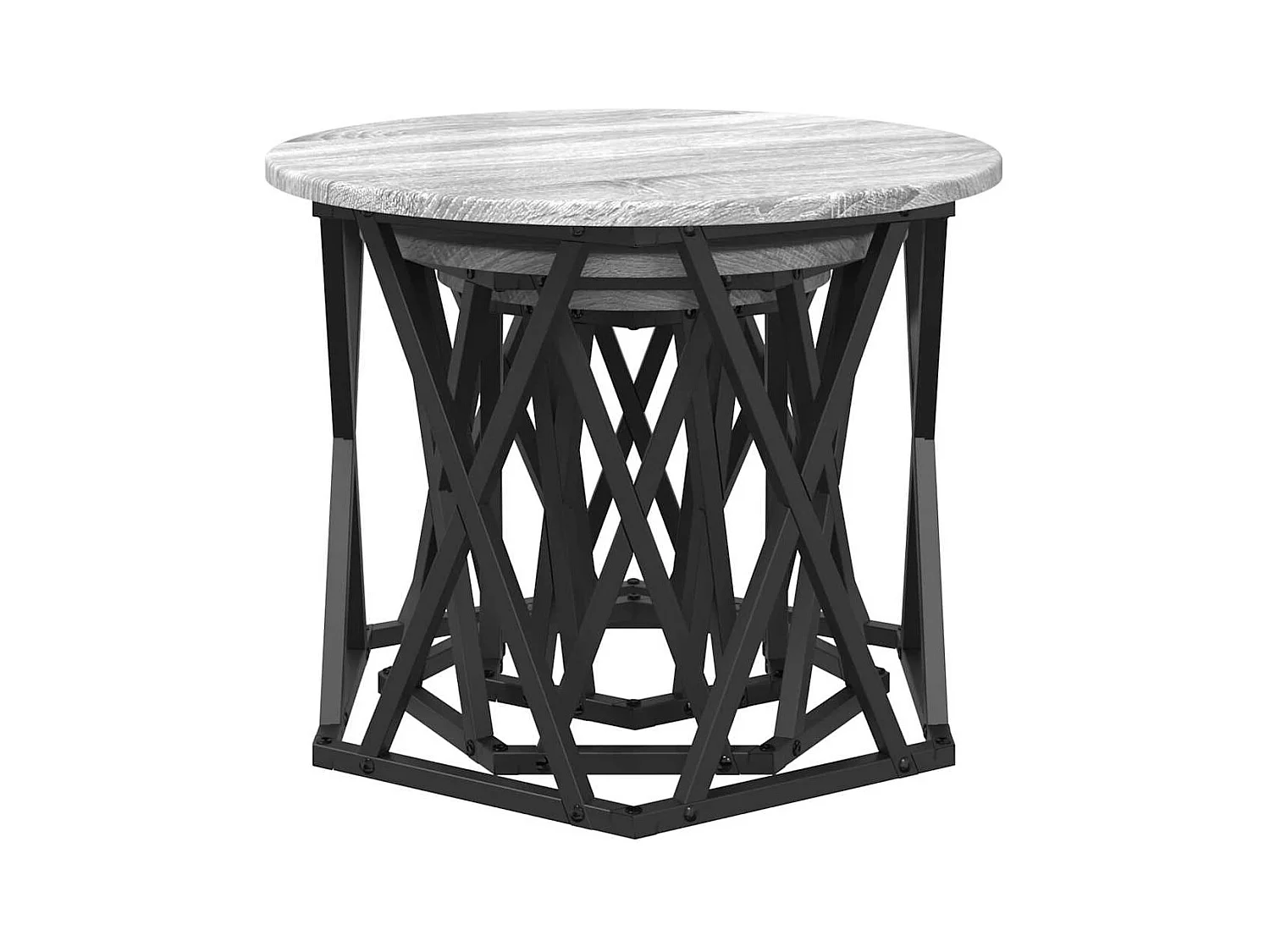 Table d'appoint empilable 3 pièces Sonoma gris 53 x 53 x 40 cm
