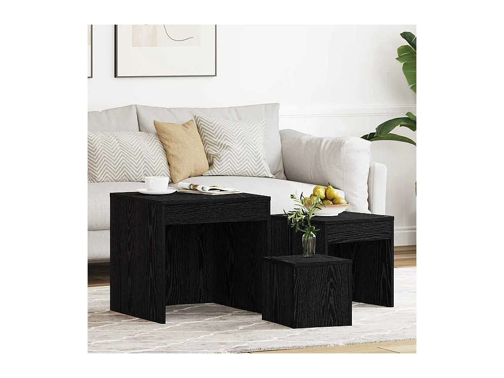 Tables basses Autre 3 pièces Chêne noir 45 x 45 x 45 cm