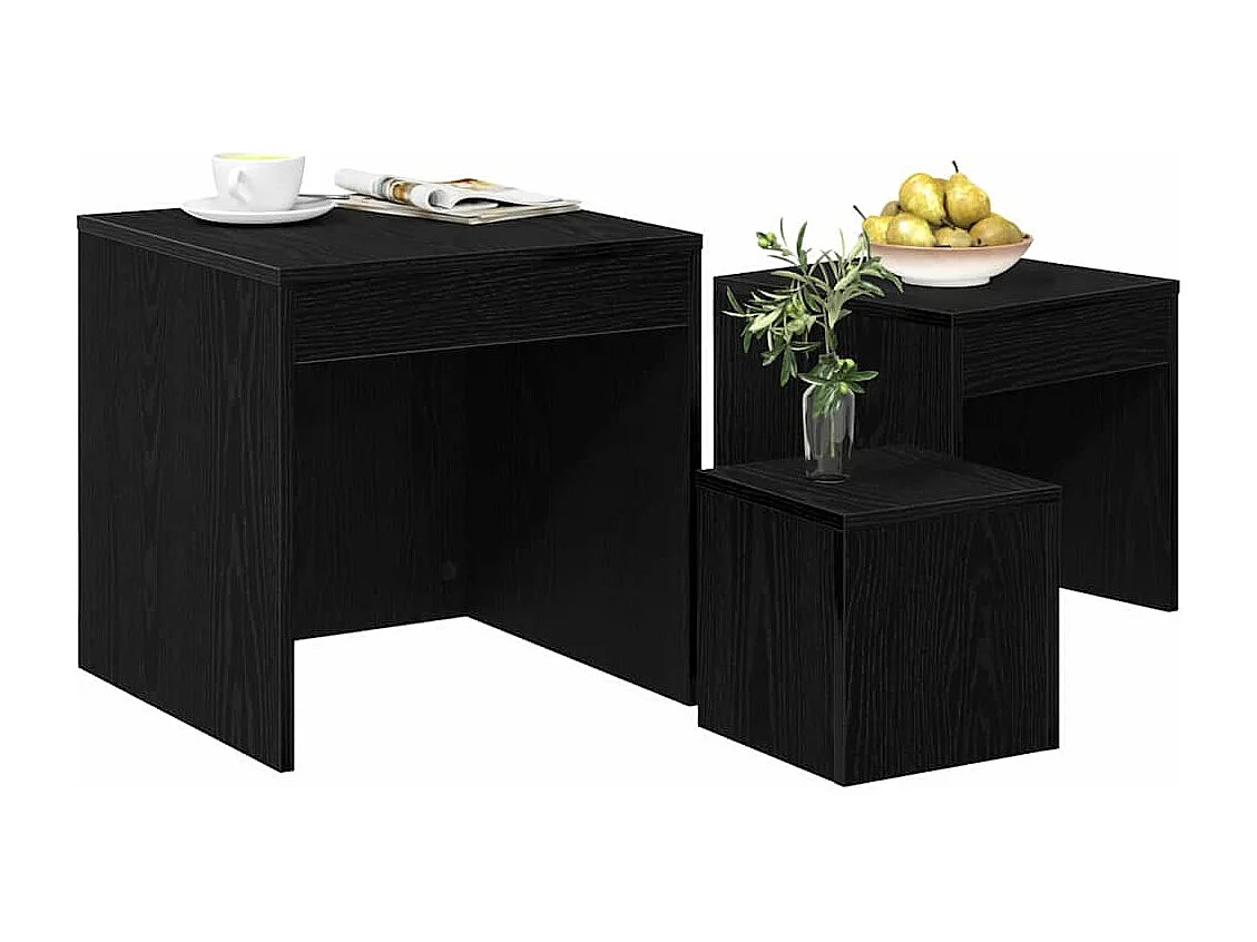 Tables basses Autre 3 pièces Chêne noir 45 x 45 x 45 cm