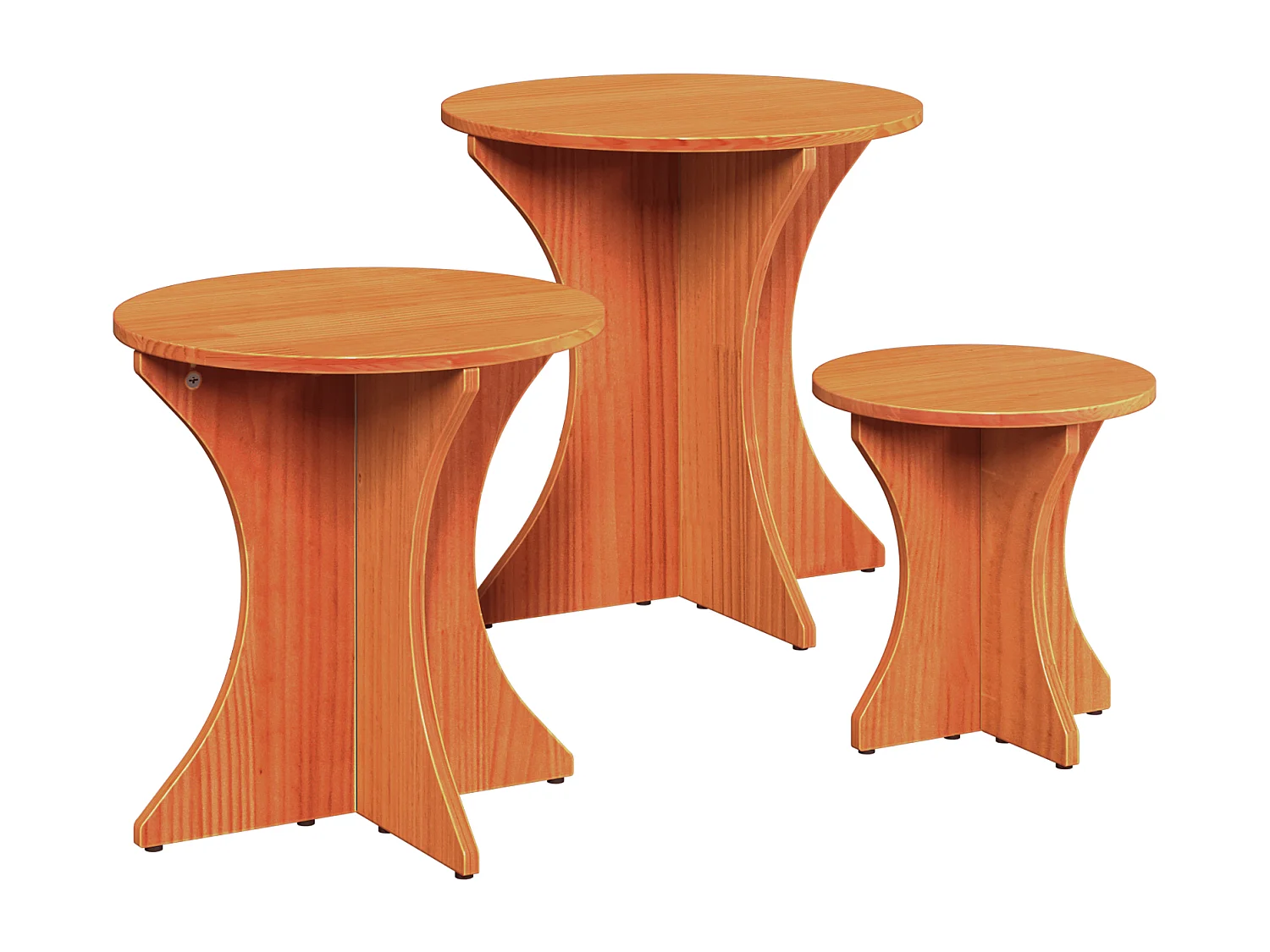 Mesa de Café 3 piezas Marrón cera 46 x 46 x 47 cm