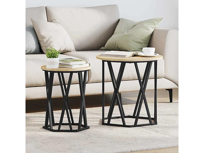 Table basse 2 pièces Chêne sonoma 50 x 50 x 50 cm