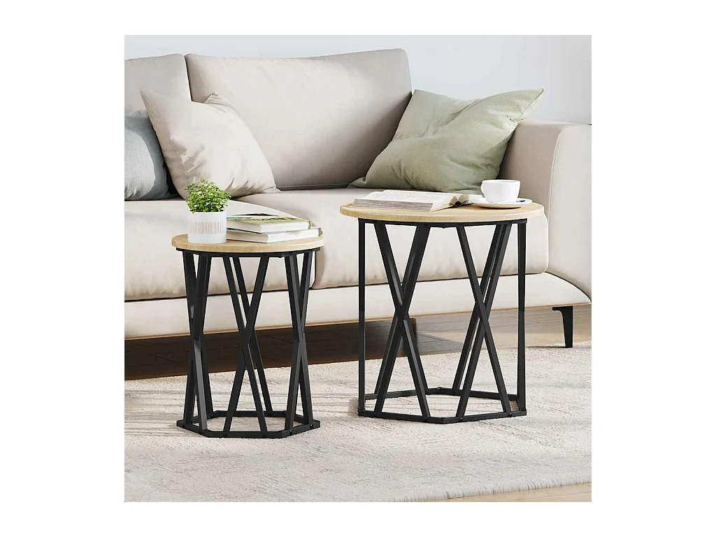 Table basse 2 pièces Chêne sonoma 50 x 50 x 50 cm