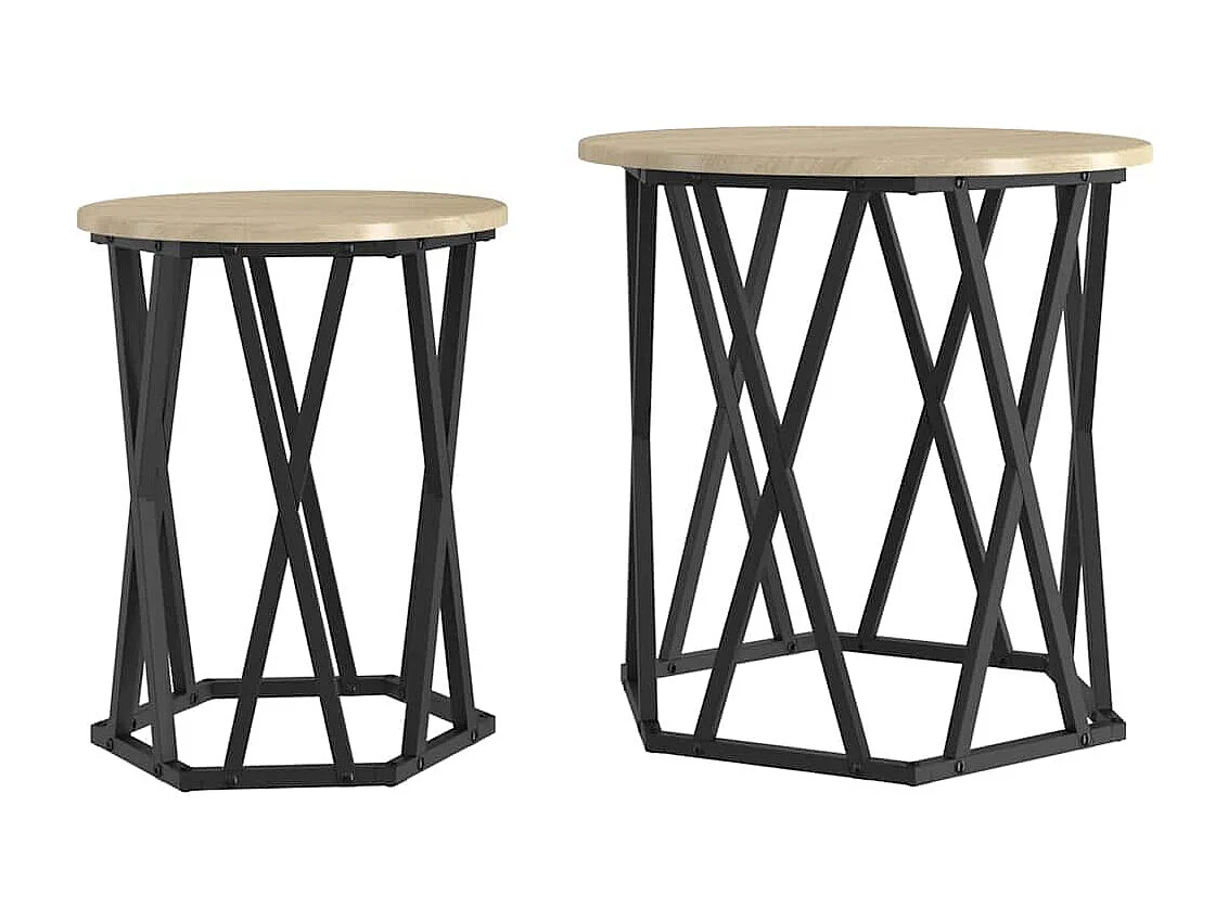 Table basse 2 pièces Chêne sonoma 50 x 50 x 50 cm